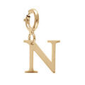 Pendentifs sur Artemare : Pendentif Charms en argent et dorure jaune initiale lettre N sur fermoir anneau ressort