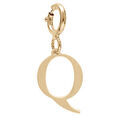 Pendentifs sur Artemare : Pendentif Charms en argent et dorure jaune initiale lettre Q sur fermoir anneau ressort