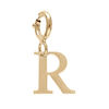 Pendentif Charms en argent et dorure jaune initiale lettre R sur fermoir anneau ressort