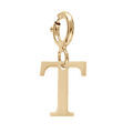 Pendentifs sur Artemare : Pendentif Charms en argent et dorure jaune initiale lettre T sur fermoir anneau ressort