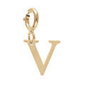 Pendentifs sur Artemare : Pendentif Charms en argent et dorure jaune initiale lettre V sur fermoir anneau ressort