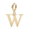 Pendentif Charms en argent et dorure jaune initiale lettre W sur fermoir anneau ressort