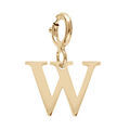 Pendentifs sur Artemare : Pendentif Charms en argent et dorure jaune initiale lettre W sur fermoir anneau ressort