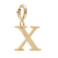 Pendentif Charms en argent et dorure jaune initiale lettre X sur fermoir anneau ressort