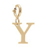 Pendentif Charms en argent et dorure jaune initiale lettre Y sur fermoir anneau ressort