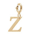 Pendentif Charms en argent et dorure jaune initiale lettre Z sur fermoir anneau ressort