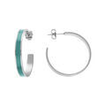 Cr&eacute;oles en acier couleur fond turquoise 30mm et fermoir poussette