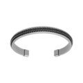 Bracelets sur Artemare : Bracelet jonc en acier ouvert tresse sur l'ext&eacute;rieur 63 x 50mm