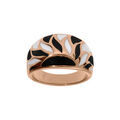 Bagues sur Artemare : Bague Stella Mia en acier et PVD rose bomb&eacute;e motifs couleur blanche et noire