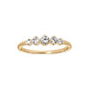Bague en plaqu&eacute; or 5 oxydes blancs sertis en cascade sur le dessus