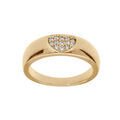 Bague en plaqu&eacute; or anneau large avec coeur pav&eacute; d'oxydes blancs Artemare