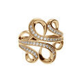 Bague en plaqu&eacute; or volute oxydes blancs sertis Artemare