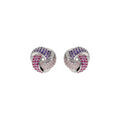 Boucles d'oreille sur Artemare : Boucles d'oreille tige en argent rhodi&eacute;, trois rubans d&eacute;grad&eacute; oxydes rose