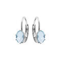 Boucles d'oreille sur Artemare : Boucles d'oreille en argent rhodi&eacute; oxyde bleu ciel serti, fermoir dormeuse