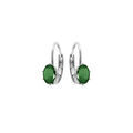 Boucles d'oreille sur Artemare : Boucles d'oreille en argent rhodi&eacute; oxyde vert serti, fermoir dormeuse