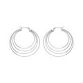 Boucles d'oreille sur Artemare : Cr&eacute;oles en acier 4 fils grand mod&egrave;le 50mm