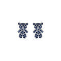 Boucles d'oreille tige en argent ourson oxydes bleu