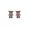 Boucles d'oreille sur Artemare : Boucles d'oreille tige en argent ourson oxydes rose