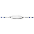 Gourmettes sur Artemare : Gourmette b&eacute;b&eacute; plaque ovale argent, r&eacute;sine multicolore d&eacute;grad&eacute; bleu, r&eacute;glable de 13cm &agrave; 15cm
