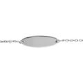 Gourmette b&eacute;b&eacute; plaque ovale argent rhodi&eacute;, r&eacute;sine blanche, r&eacute;glable de 13cm &agrave; 15cm Artemare