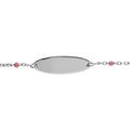 Gourmette b&eacute;b&eacute; plaque ovale argent, r&eacute;sine rose, r&eacute;glable de 13cm &agrave; 15cm Artemare