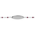 Gourmettes sur Artemare : Gourmette b&eacute;b&eacute; plaque ovale argent, r&eacute;sine violette, r&eacute;glable de 13cm &agrave; 15cm
