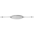 Gourmette pour b&eacute;b&eacute; argent rhodi&eacute; cha&icirc;ne boule plaque ovale 15cm anneau 13cm