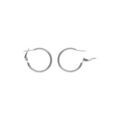 Cr&eacute;oles en argent rhodi&eacute; lisse tube 2mm diam&egrave;tre 20mm tige et clapet