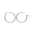 Cr&eacute;oles en argent rhodi&eacute; lisses tube 2mm diam&egrave;tre 30mm tige et clapet