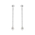 Boucles d'oreille tige acier, pendantes avec perles de culture d'eau douce