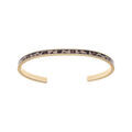 Bracelets sur Artemare : Bracelet jonc en acier et PVD jaune rigide largeur 4mm diam&egrave;tre 58mm motif r&eacute;sine l&eacute;opard