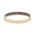Bracelets sur Artemare : Bracelet Stella Mia en acier dor&eacute;, rigide et articul&eacute; largeur 8mm diam&egrave;tre 60mm motif r&eacute;sine l&eacute;opard
