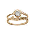 Bague plaqu&eacute; or duo vague avec oxydes blancs sertis Artemare