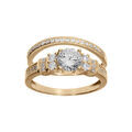 Bague plaqu&eacute; or duo avec oxydes blancs sertis Artemare
