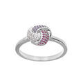 Bague en argent rhodi&eacute; avec trois rubans d&eacute;grad&eacute;s d' oxydes rose