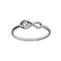 Bagues sur Artemare : Bague en argent rhodi&eacute; motif infini avec un oxyde blanc