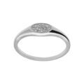 Chevali&egrave;re femme en argent platin&eacute; de forme ovale pav&eacute;e oxydes blancs sertis Artemare