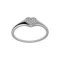 Chevali&egrave;re femme en argent platin&eacute; coeur pav&eacute; d'oxydes blancs sertis Artemare