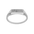 Chevali&egrave;re femme en argent platin&eacute; de forme rectangulaire pav&eacute;e d' oxydes blancs sertis Artemare