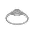 Chevali&egrave;re femme en argent platin&eacute; de forme g&eacute;ometrique avec oxydes blancs sertis Artemare
