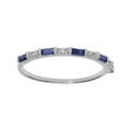 Bagues sur Artemare : Bague en argent rhodi&eacute; motif rectangle avec oxydes bleus et blancs