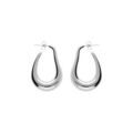 Boucles d'oreille sur Artemare : Cr&eacute;oles en acier longue goutte lisse hauteur 34mm
