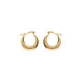Cr&eacute;oles en acier PVD dor&eacute; ronde lisse 20mm Artemare