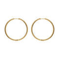 Cr&eacute;oles en acier PVD dor&eacute; tresse articul&eacute;e 40mm