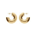 Boucles d'oreille sur Artemare : Cr&eacute;oles en acier PVD dor&eacute; tube large