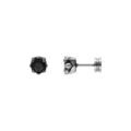 Boucles d'oreille tige acier oxyde noir serti 5mm