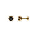Boucles d'oreille sur Artemare : Boucles d'oreille tige acier et PVD dor&eacute; oxyde noir serti 5mm