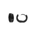 Boucles d'oreille sur Artemare : Cr&eacute;oles en acier et PVD noir articul&eacute;e 13mm motif maillons