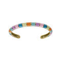 Bracelets sur Artemare : Bracelet en acier et PVD dor&eacute;, forme jonc r&eacute;sines multicolores