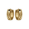 Boucles d'oreille sur Artemare : Boucles d'oreille acier et PVD dor&eacute; fond gris, dessin tribal gris